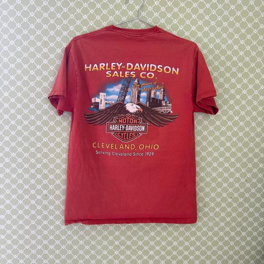 Vintage 2005 Harley Davidson Cleveland orange graphic t shirt